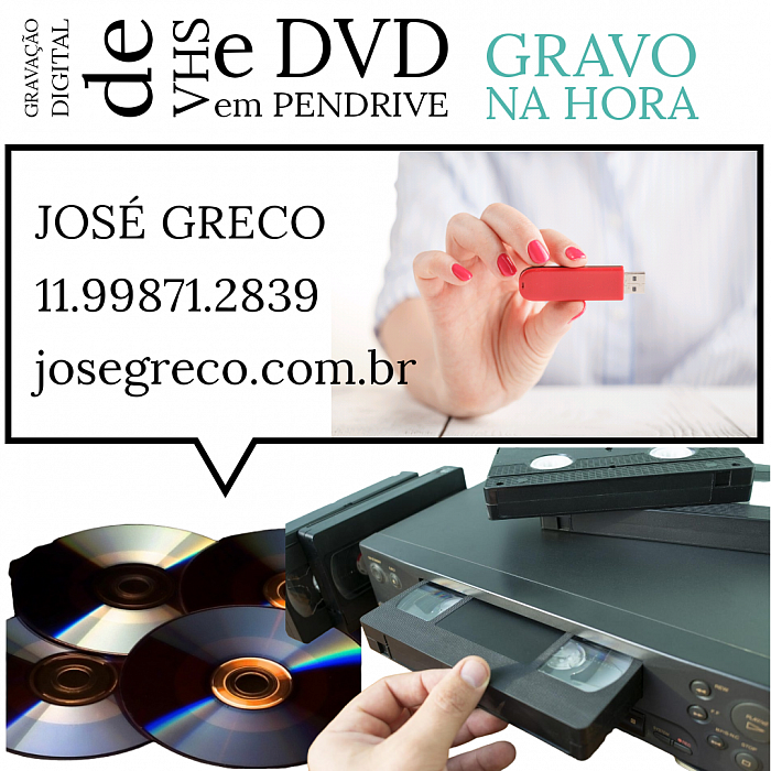Gravação de fitas VHS e DVDs em Pen Drive