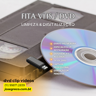 Vhs e Dvd para Pendrive, Hd ou Nuvem