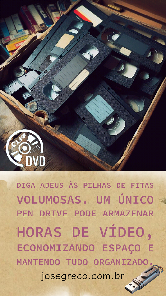 Se você possui fitas VHS antigas ou discos que deseja preservar, eu sou o especialista que você procura! Com o meu serviço, você pode reviver suas memórias preciosas no formato digital, garantindo que elas durem para sempre.